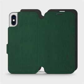 Etui Soft Touch do Apple iPhone XS - wzór Miejska zieleń z czernią