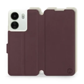 Etui Soft Touch do Xiaomi Redmi 13C - wzór Matowy burgund z platyną