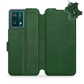 Etui ze skóry naturalnej do Realme 9 Pro Plus - wzór Green Leather