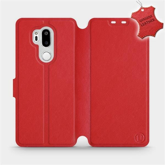 Etui ze skóry naturalnej do LG G7 ThinQ - wzór Red Leather