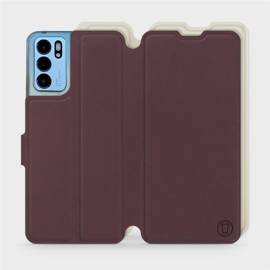 Etui Soft Touch do OPPO Reno 6 5G - wzór Matowy burgund z platyną