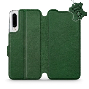 Etui ze skóry naturalnej do Xiaomi Mi A3 - wzór Green Leather