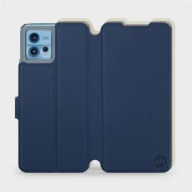 Etui Soft Touch do Motorola Moto G72 - wzór Głęboki granat z platyną