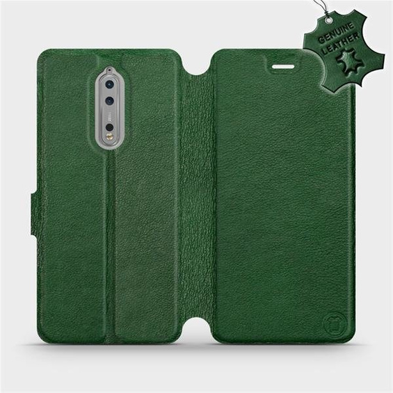 Etui ze skóry naturalnej do Nokia 8 - wzór Green Leather
