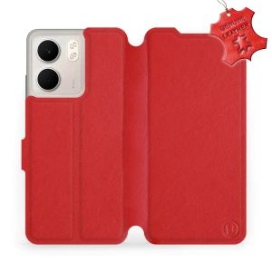 Etui ze skóry naturalnej do OPPO A5x - wzór Red Leather