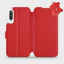 Etui ze skóry naturalnej do Xiaomi Mi 9 Lite - wzór Red Leather