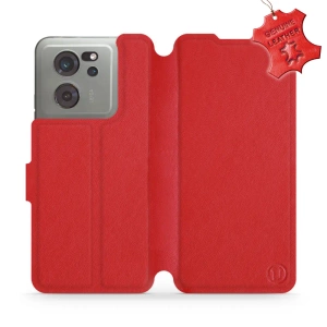 Etui ze skóry naturalnej do Xiaomi 13T - wzór Red Leather