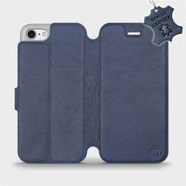 Etui ze skóry naturalnej do Apple iPhone SE 2022 - wzór Blue Leather