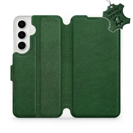 Etui ze skóry naturalnej do Samsung Galaxy S24 Plus - wzór Green Leather