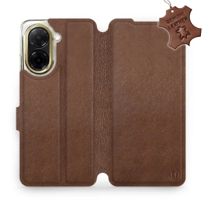 Etui ze skóry naturalnej do Xiaomi Redmi A5 - wzór Brown Leather