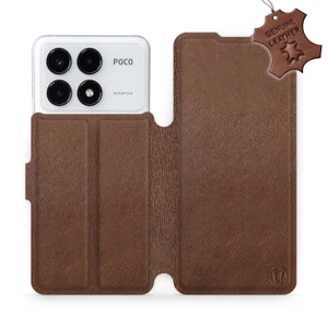 Etui ze skóry naturalnej do Xiaomi POCO F6 Pro - wzór Brown Leather