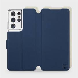 Etui Soft Touch do Samsung Galaxy S21 Ultra - wzór Głęboki granat z platyną