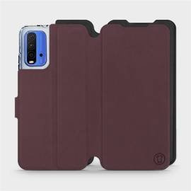 Etui Soft Touch do Xiaomi Redmi 9T - wzór Matowy burgund z czernią