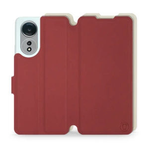 Etui Soft Touch do OPPO A58 - wzór Zachodząca czerwień z platyną