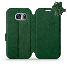 Etui ze skóry naturalnej do Samsung Galaxy S7 Edge - wzór Green Leather