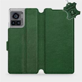 Etui ze skóry naturalnej do Motorola Edge 30 Ultra - wzór Green Leather