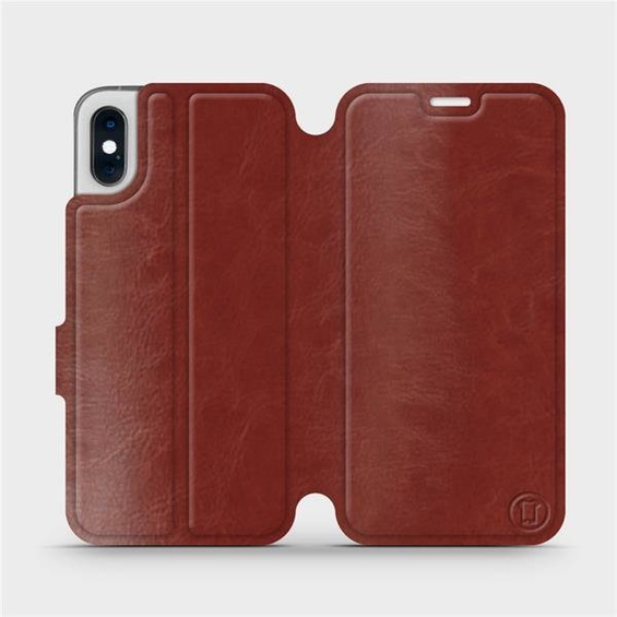 Etui do Apple iPhone XS - wzór Brown&Gray