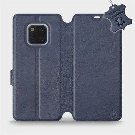 Etui ze skóry naturalnej do Huawei Mate 20 Pro - wzór Blue Leather