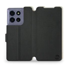 Etui Soft Touch do Motorola Moto G86 5G - wzór Satynowa czerń z platyną