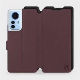 Etui Soft Touch do Xiaomi 12 Pro - wzór Matowy burgund z czernią