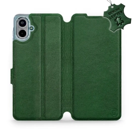 Etui ze skóry naturalnej do Samsung Galaxy A07 - wzór Green Leather