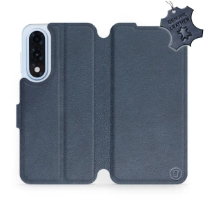 Etui ze skóry naturalnej do OnePlus Nord 5 - wzór Blue Leather