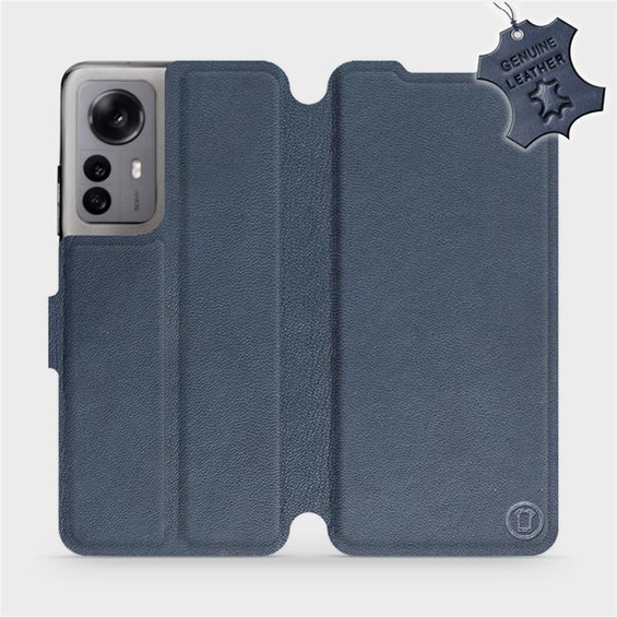 Etui ze skóry naturalnej do Xiaomi 12X - wzór Blue Leather