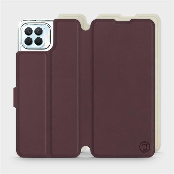 Etui Soft Touch do OPPO Reno 4 Lite - wzór Matowy burgund z platyną