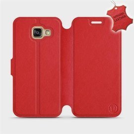 Etui ze skóry naturalnej do Samsung Galaxy A3 2016 - wzór Red Leather