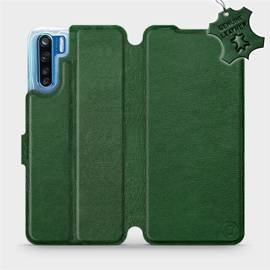 Etui ze skóry naturalnej do OPPO A91 - wzór Green Leather