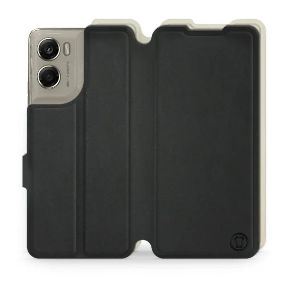 Etui Soft Touch do Motorola Moto G06 Power - wzór Satynowa czerń z platyną