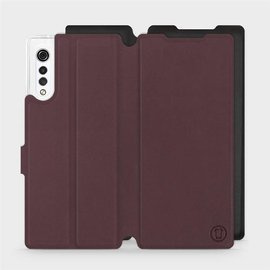 Etui Soft Touch do LG Velvet - wzór Matowy burgund z czernią