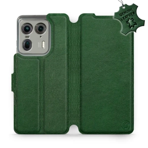Etui ze skóry naturalnej do Motorola Edge 50 Ultra - wzór Green Leather
