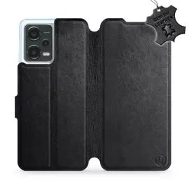 Etui ze skóry naturalnej do Xiaomi POCO X5 5G - wzór Black Leather