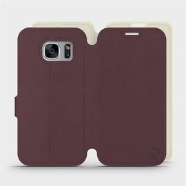 Etui Soft Touch do Samsung Galaxy S7 Edge - wzór Matowy burgund z platyną