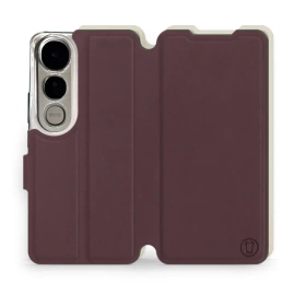 Etui Soft Touch do Vivo V50 Lite - wzór Matowy burgund z platyną