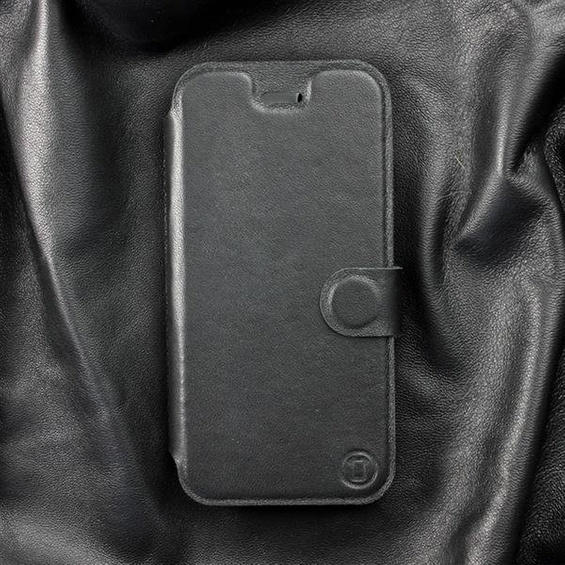 Etui ze skóry naturalnej do Samsung Galaxy S10 - wzór Black Leather
