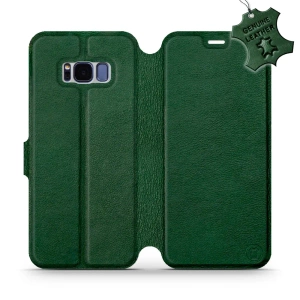 Etui ze skóry naturalnej do Samsung Galaxy S8 - wzór Green Leather