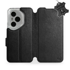 Etui ze skóry naturalnej do Huawei Honor 400 Pro - wzór Black Leather