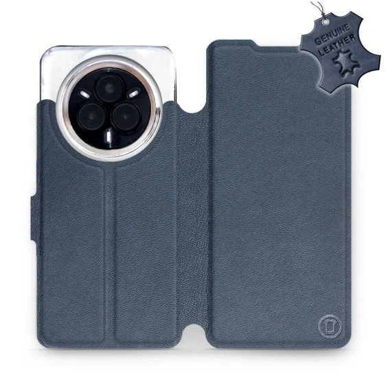 Etui ze skóry naturalnej do Realme 14 Pro Plus 5G - wzór Blue Leather