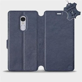 Etui ze skóry naturalnej do Xiaomi Redmi Note 4X - wzór Blue Leather