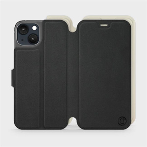 Etui Soft Touch do Apple iPhone 13 - wzór Satynowa czerń z platyną