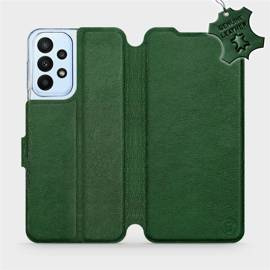 Etui ze skóry naturalnej do Samsung Galaxy A23 - wzór Green Leather
