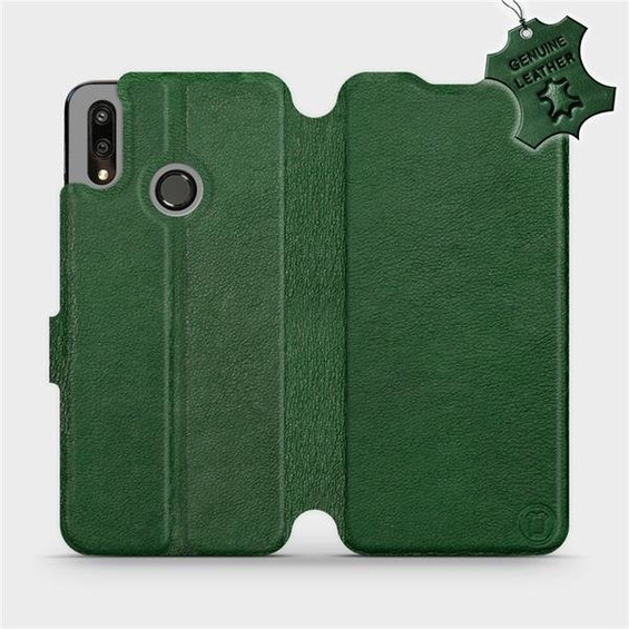 Etui ze skóry naturalnej do Huawei P Smart 2019 - wzór Green Leather