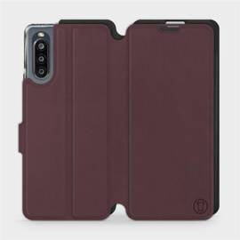 Etui Soft Touch do Sony Xperia 10 IV - wzór Matowy burgund z czernią