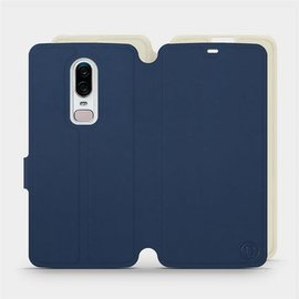 Etui Soft Touch do OnePlus 6 A6000 - wzór Głęboki granat z platyną