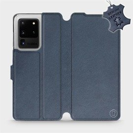 Etui ze skóry naturalnej do Samsung Galaxy S20 Ultra - wzór Blue Leather