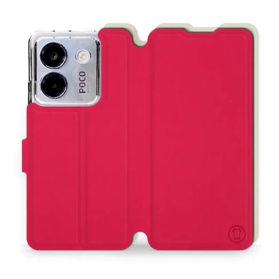 Etui Soft Touch do Xiaomi POCO M7 Pro 5G - wzór Żywa czerwień z platyną