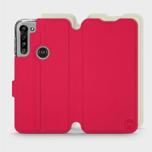 Etui Soft Touch do Motorola Moto G8 Power - wzór Żywa czerwień z platyną