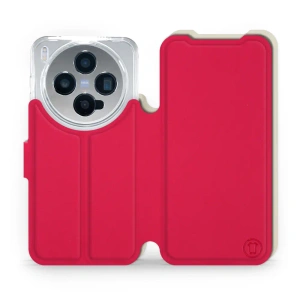 Etui Soft Touch do Vivo X300 - wzór Żywa czerwień z platyną